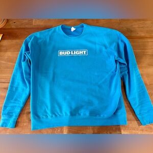 Bud Light beer Large blue sweater